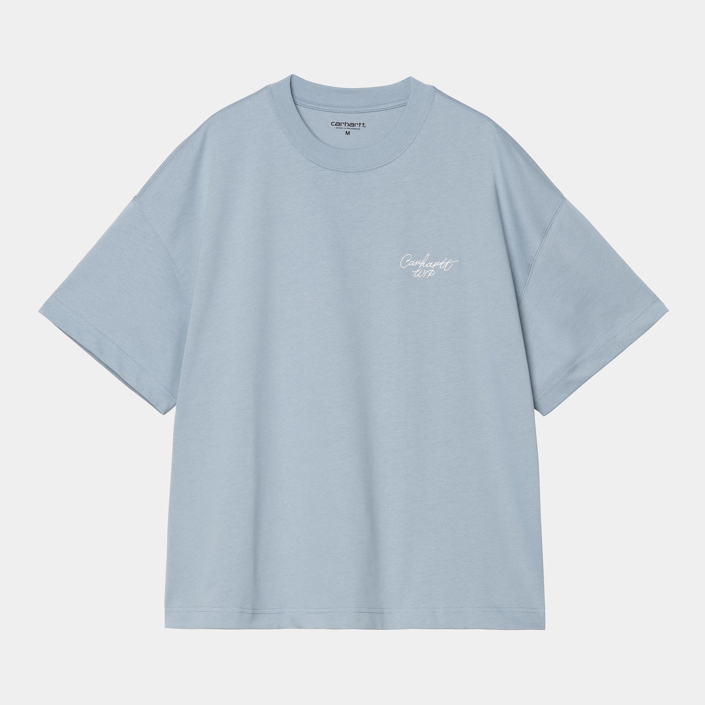 T Shirt Carhartt Wip SIGNATURE SCRIPT S/S TEE Frosted Blue
