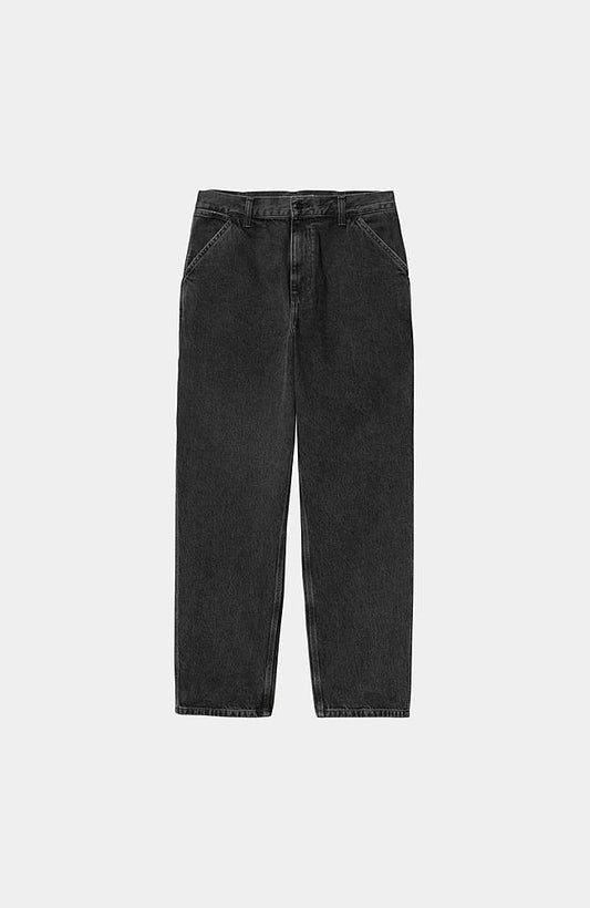 Jean Carhartt Wip SINGLE KNEE PANT Black Stone Washed