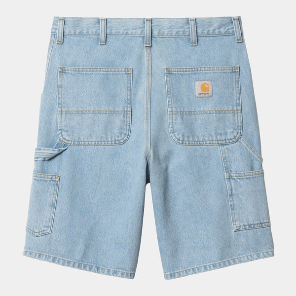 Short Carhartt Wip SINGLE KNEE SHORT Blue Heavy Stone Bleached — Carhartt wip