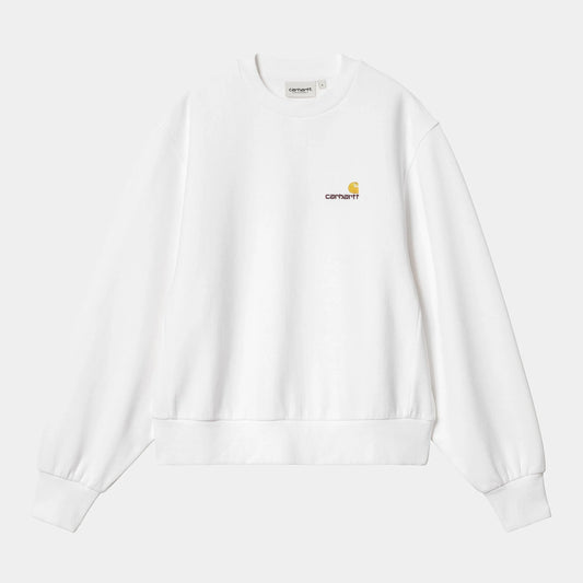W AMERICAN SCRIPT SWEAT White