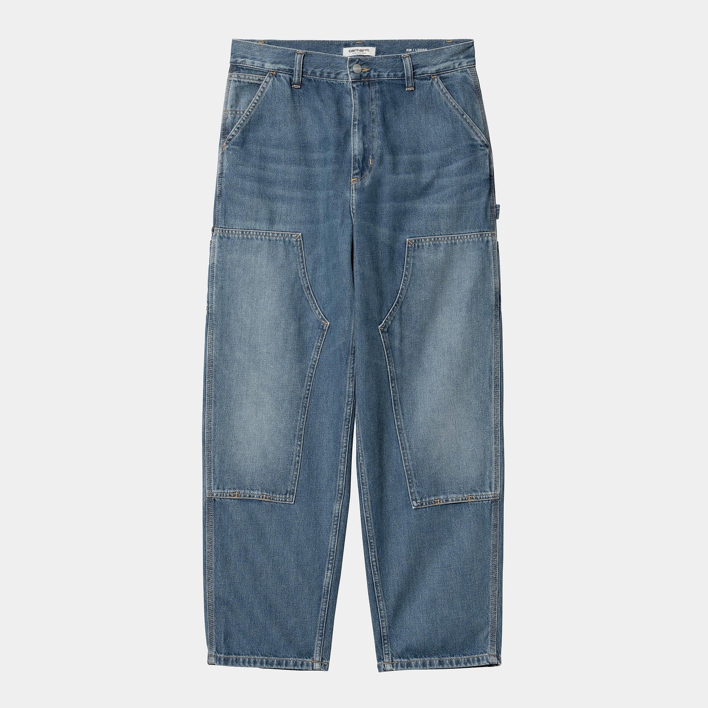 W BRANDON DOUBLE KNEE PANT Blue dark Used Wash