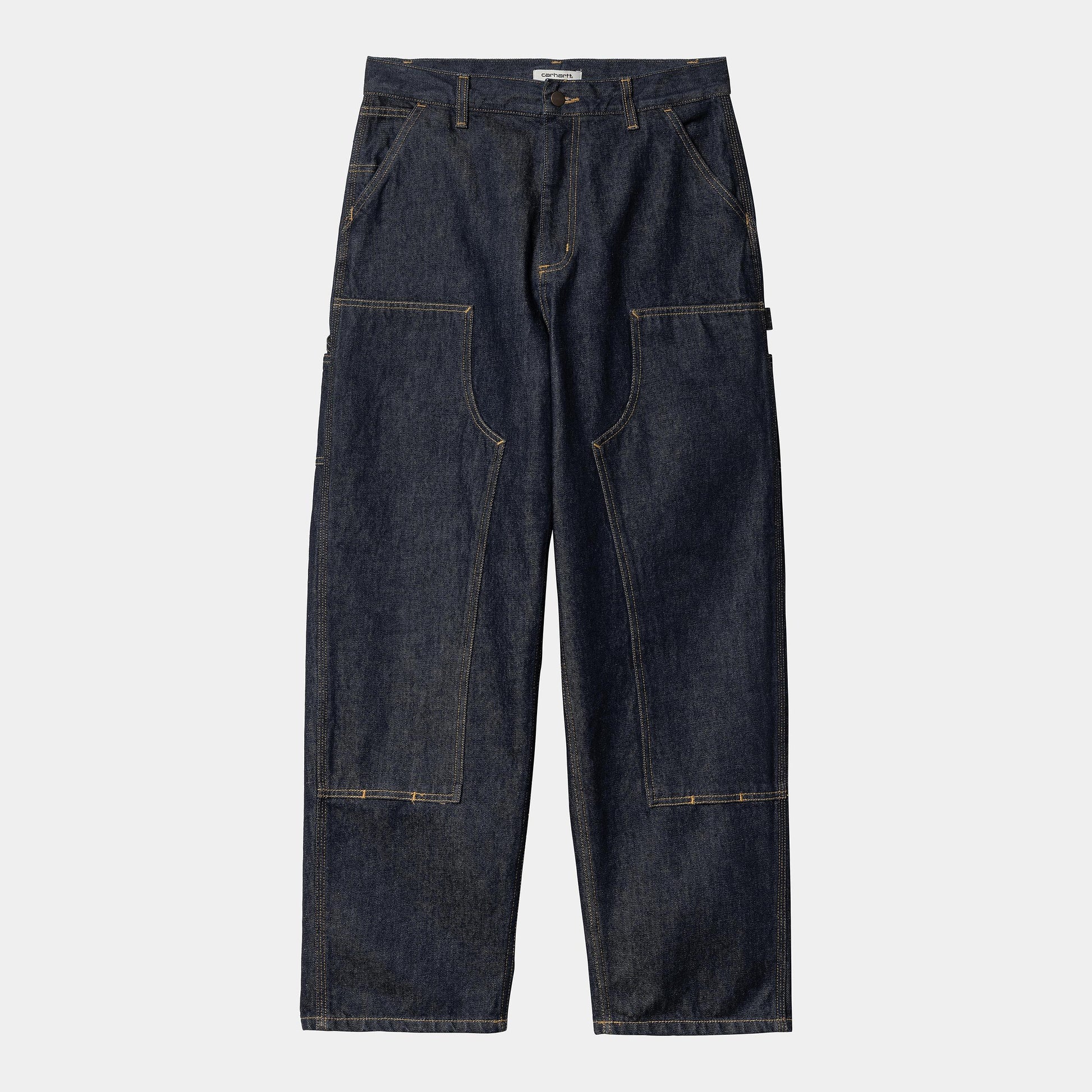 W BRANDON DOUBLE KNEE PANT Blue Rinsed