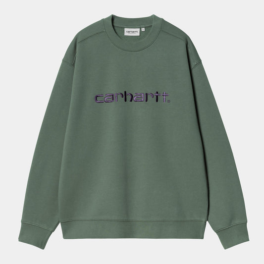 W CARHARTT SWEAT Duck Green Aura