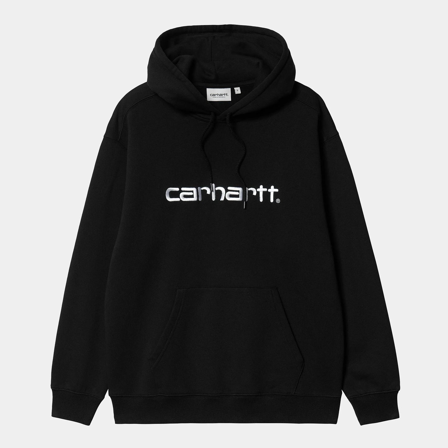W HOODED CARHARTT SWEAT Black White