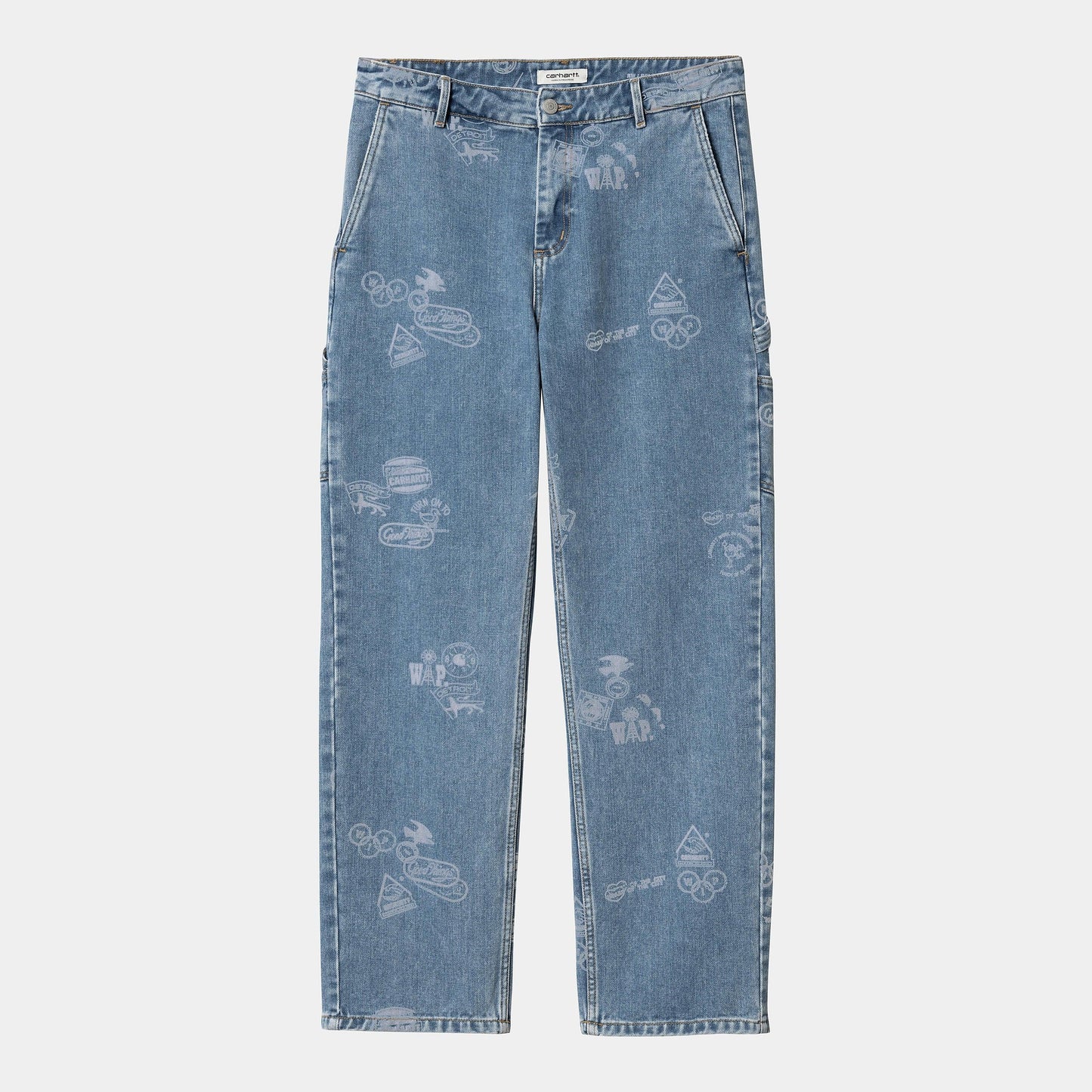 W STAMP PRINT PANT Blue