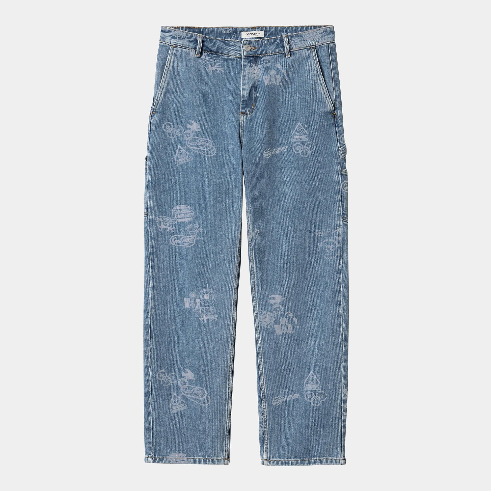 W STAMP PRINT PANT Blue