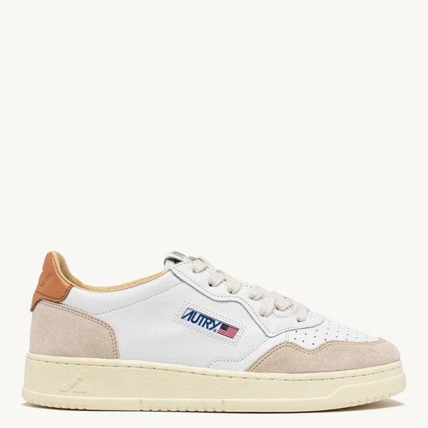 Autry MEDALIST LOW Cuir et Suede Sand — Autry