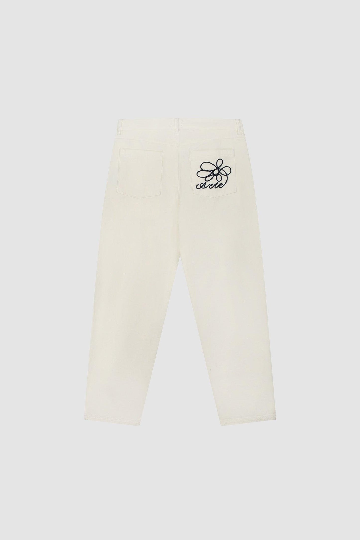 EMBROIDERY POCKET PANTS CREAM - Uptown 42