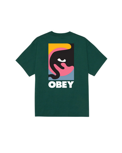 T SHIRT OBEY QUARTER ICON  Pigment Rain Forest