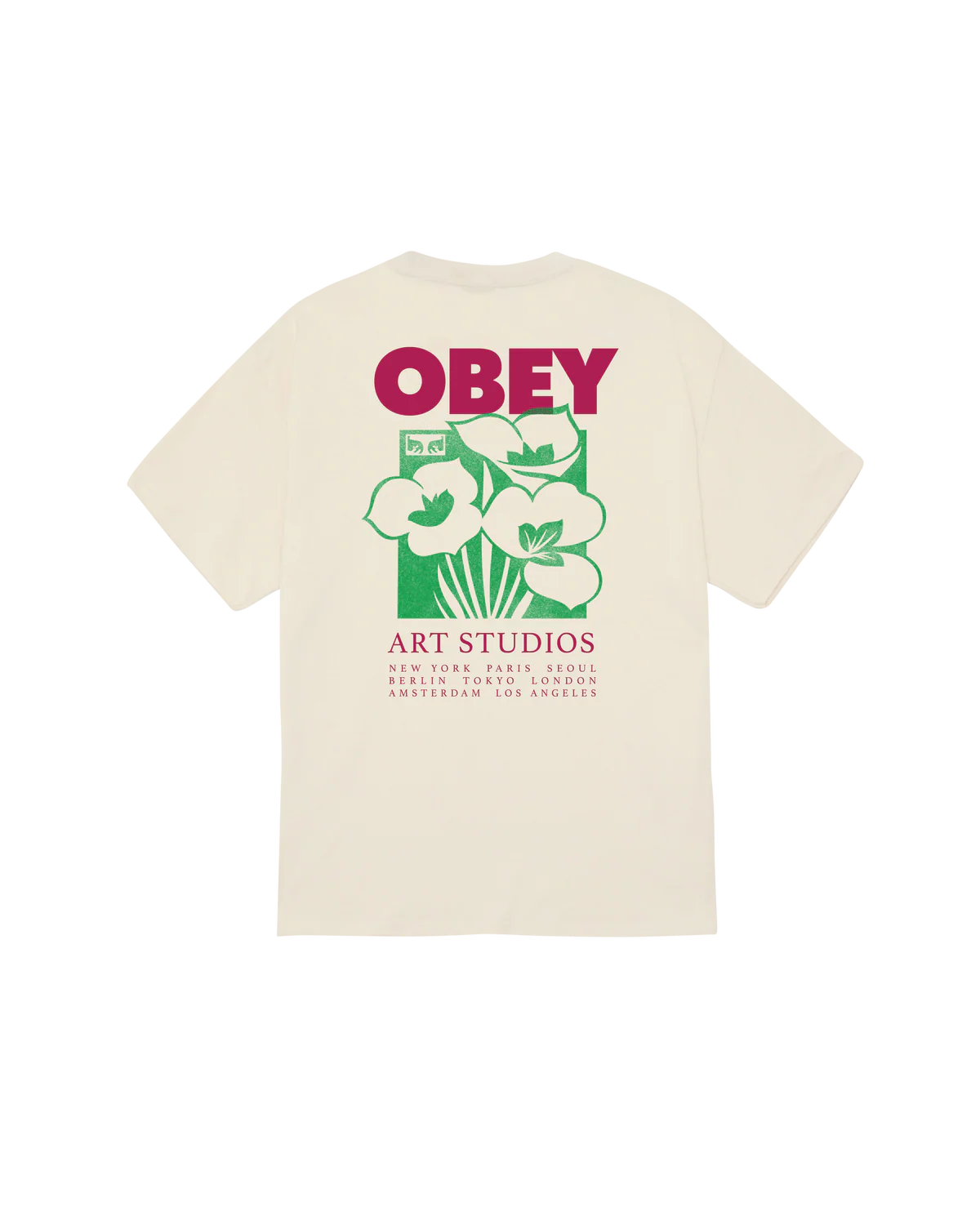 Obey Art Studio Flowers Tee Cream