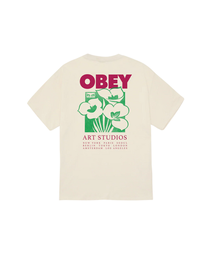 Obey Art Studio Flowers Tee Cream