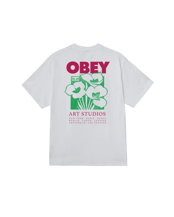 Obey Art Studio Flowers Tee White — Obey
