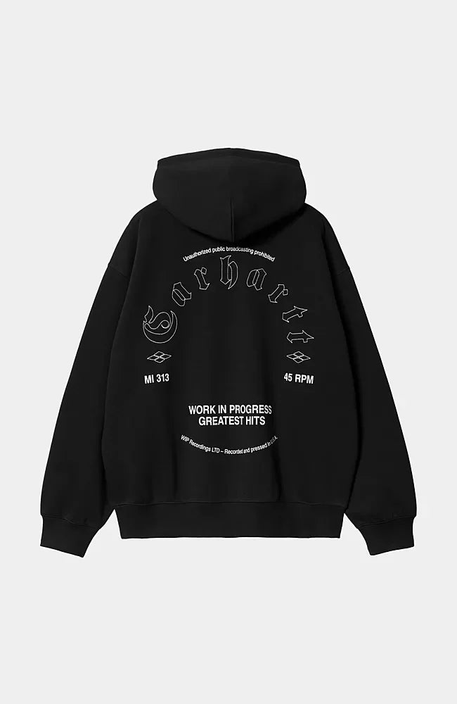 Pull Carhartt Wip HOODED GREATEST HITS SWEAT Black White