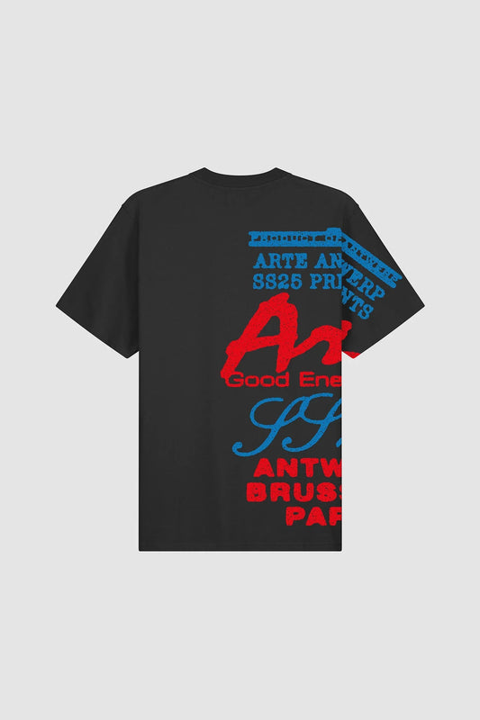 SIDE PRINT S/S TEE Black
