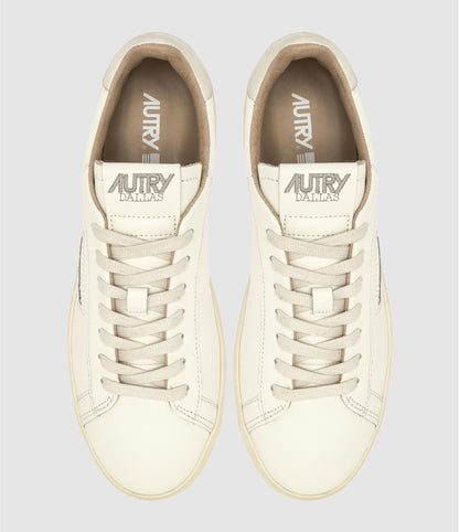 AUTRY BASKETS DALLAS LOW EN CUIR BLANC TOP