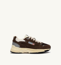 AUTRY BASKETS HYPERWAY EN DAIM ET MESH MARSHMALLOW ET CUIR