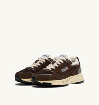 AUTRY BASKETS HYPERWAY EN DAIM ET MESH MARSHMALLOW ET CUIR