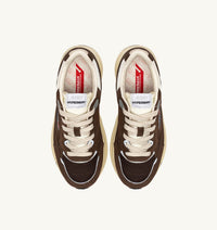 AUTRY BASKETS HYPERWAY EN DAIM ET MESH MARSHMALLOW ET CUIR