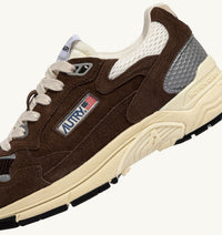 AUTRY BASKETS HYPERWAY EN DAIM ET MESH MARSHMALLOW ET CUIR