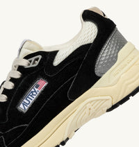 AUTRY BASKETS HYPERWAY EN MESH ET DAIM NOIR ET ARGENT