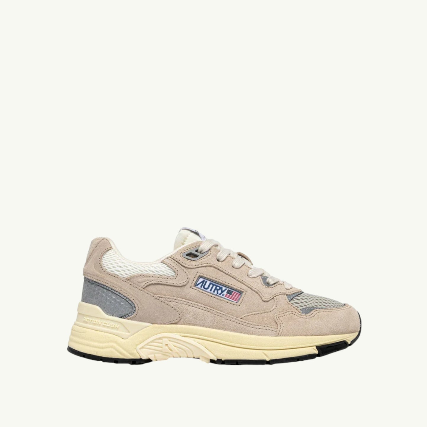 AUTRY BASKETS HYPERWAY EN MESH ET DAIM SAND ET ARGENT