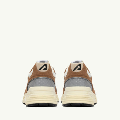 AUTRY BASKETS HYPERWAY EN MESH ET EN DAIM CIGAR ET ARGENT