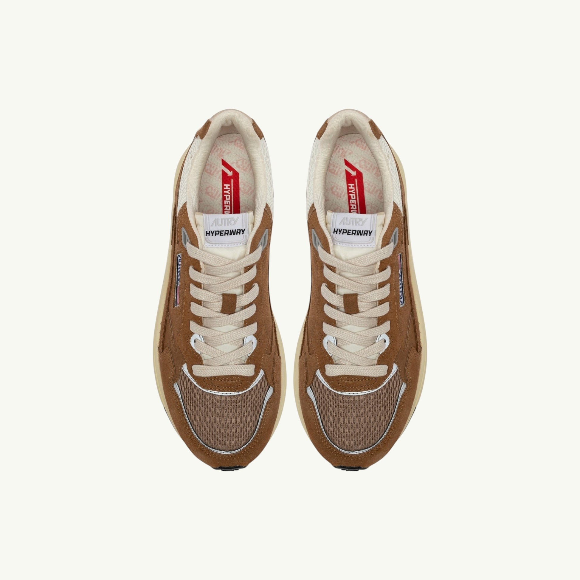 AUTRY BASKETS HYPERWAY EN MESH ET EN DAIM CIGAR ET ARGENT