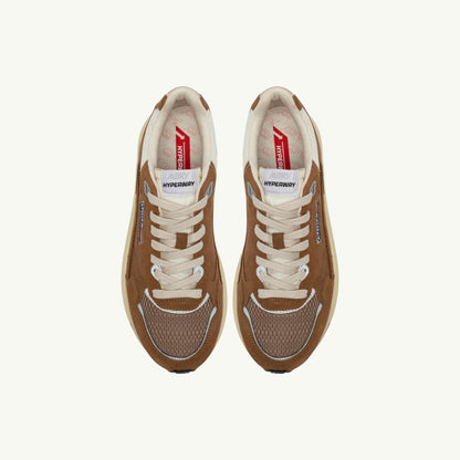 AUTRY BASKETS HYPERWAY EN MESH ET EN DAIM CIGAR ET ARGENT