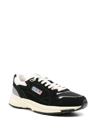 AUTRY BASKETS HYPERWAY EN MESH ET EN DAIM NOIR ET ARGENT FRONT