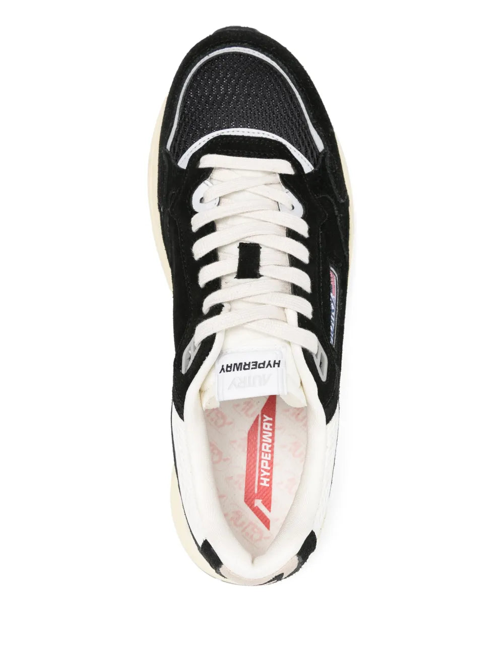 AUTRY BASKETS HYPERWAY EN MESH ET EN DAIM NOIR ET ARGENT TOP