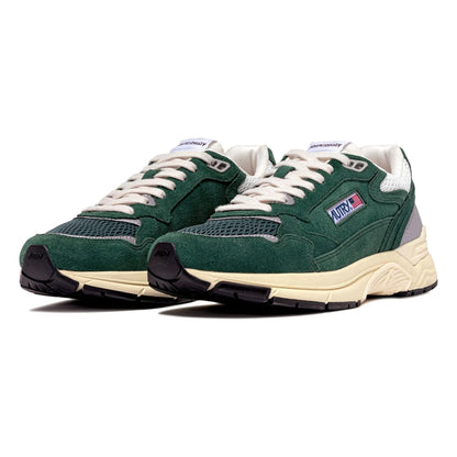 AUTRY BASKETS HYPERWAY IN MESH E SUEDE MALACHITE ET ARGENTO FRONT