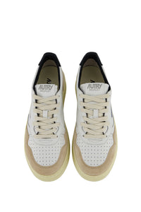 AUTRY BASKETS MEDALIST GAME SET MATCH LOW EN CUIR ET DAIM NOIR ET BLANC TOP