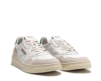AUTRY BASKETS MEDALIST LOW EN CUIR BLANC ET AMAZON ET DAIM BEIGE FRONT