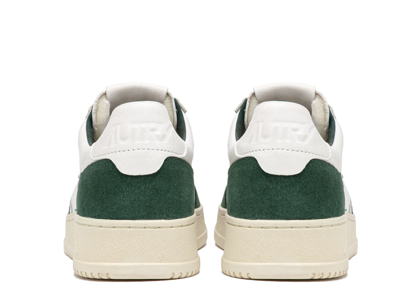 AUTRY BASKETS MEDALIST LOW EN CUIR BLANC ET DAIM BOTTLE BACK