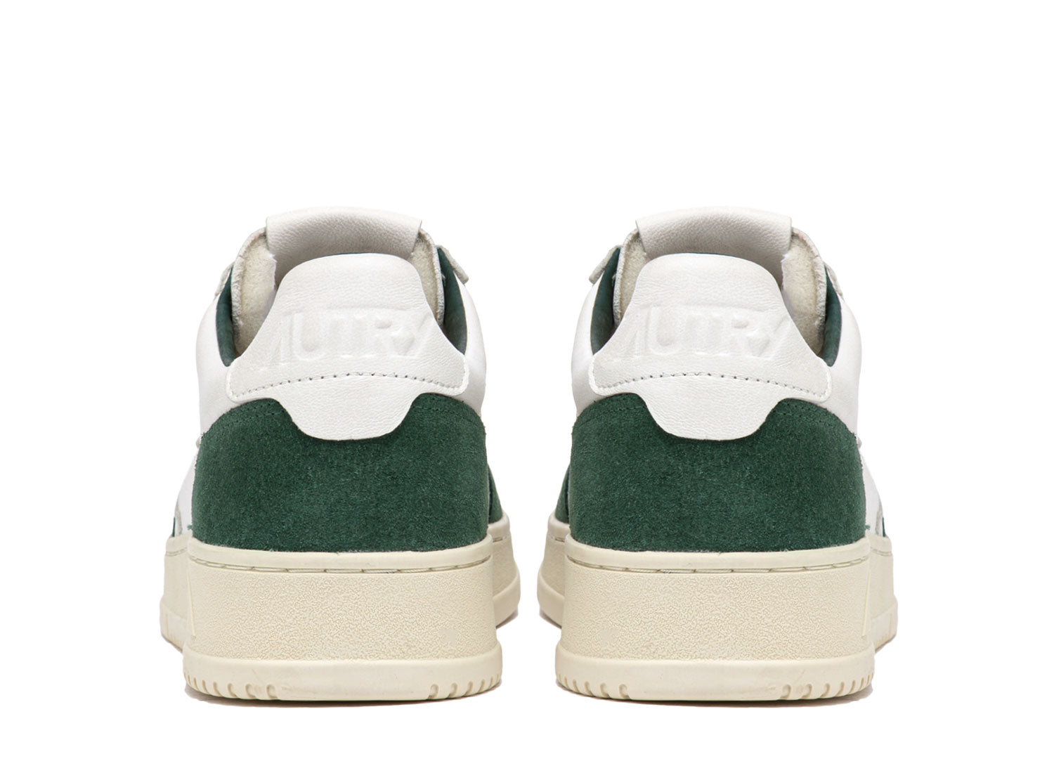 AUTRY BASKETS MEDALIST LOW EN CUIR BLANC ET DAIM BOTTLE BACK
