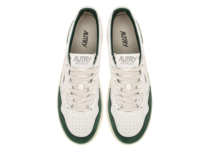 AUTRY BASKETS MEDALIST LOW EN CUIR BLANC ET DAIM BOTTLE TOP