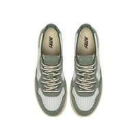 AUTRY BASKETS MEDALIST LOW EN CUIR BLANC ET DAIM SEA SPRAY