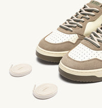 AUTRY BASKETS MEDALIST LOW EN CUIR ET DAIM COVERT GREEN ET LICORICE