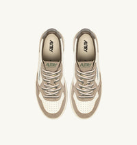 AUTRY BASKETS MEDALIST LOW EN CUIR ET DAIM COVERT GREEN ET LICORICE