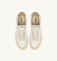 AUTRY BASKETS MEDALIST LOW EN DAIM ET CUIR BLANC ET BRONZE GREEN