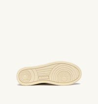 AUTRY BASKETS MEDALIST LOW EN DAIM ET CUIR BLANC ET LION