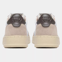 AUTRY BASKETS MEDALIST LOW EN DAIM ET CUIR BLANC ET MOREL BACK