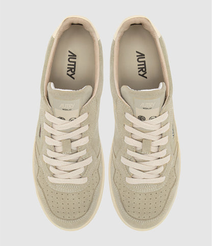 AUTRY BASKETS MEDALIST LOW EN DAIM PAPYRUS ET OFF WHITE TOP