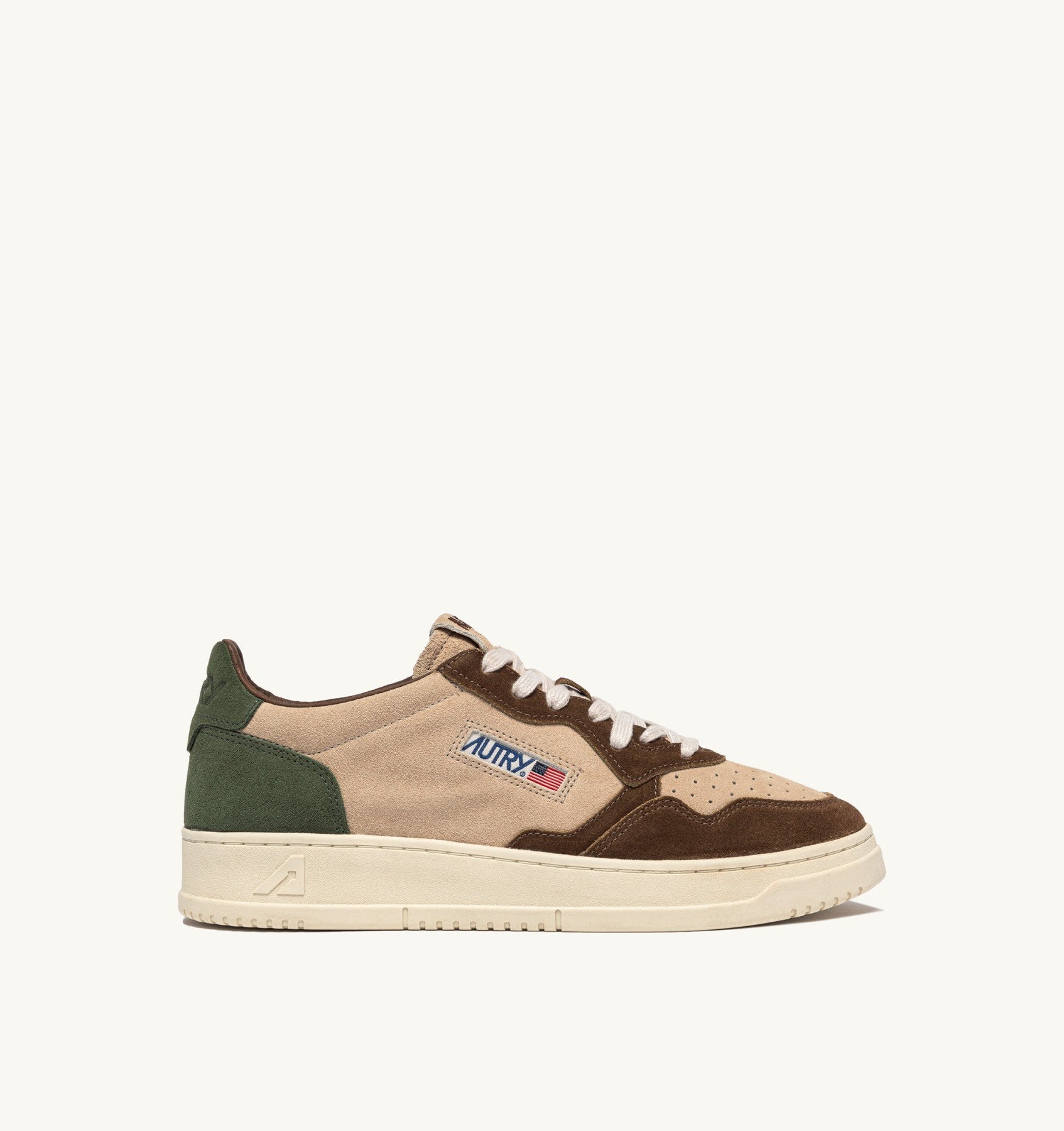 AUTRY BASKETS MEDALIST LOW TRICOLOR EN DAIM LAND ET CAPPERO