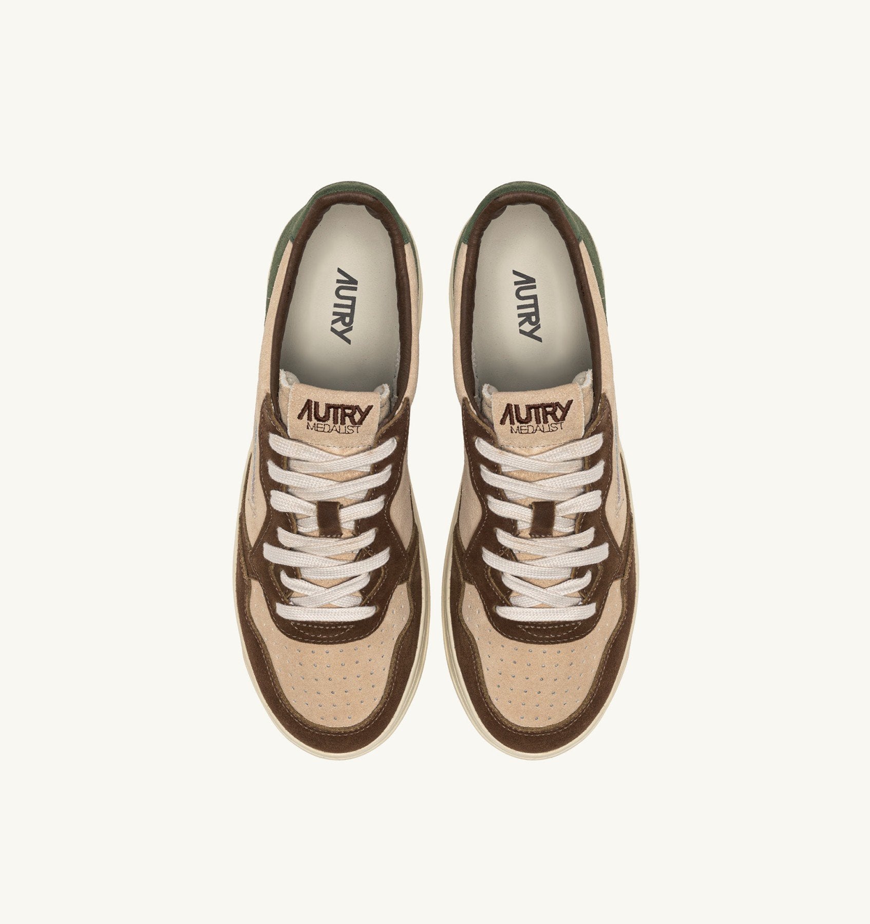 AUTRY BASKETS MEDALIST LOW TRICOLOR EN DAIM LAND ET CAPPERO TOP