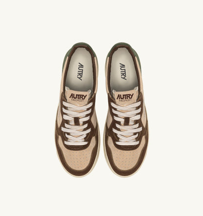 AUTRY BASKETS MEDALIST LOW TRICOLOR EN DAIM LAND ET CAPPERO TOP