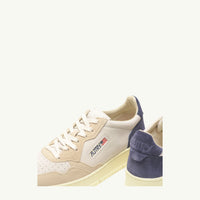 AUTRY BASKETS MEDALIST LOW TRICOLOR EN DAIM SAND ET BLUE
