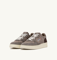 AUTRY BASKETS MEDALIST LOW TRICOLOR EN DAIM TAUPE ET CUIT