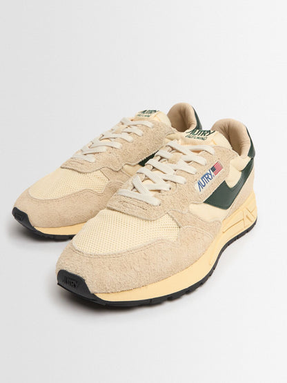 AUTRY BASKETS REELWIND LOW EN NYLON DAIM ET CUIR ECRU' ET MOUNTAIN FRONT