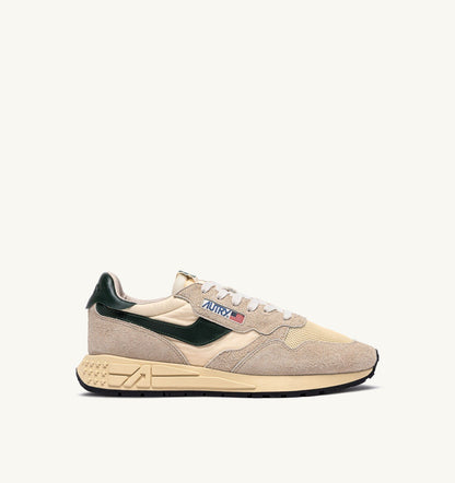 AUTRY BASKETS REELWIND LOW EN NYLON DAIM ET CUIR ECRU' ET MOUNTAIN SIDE